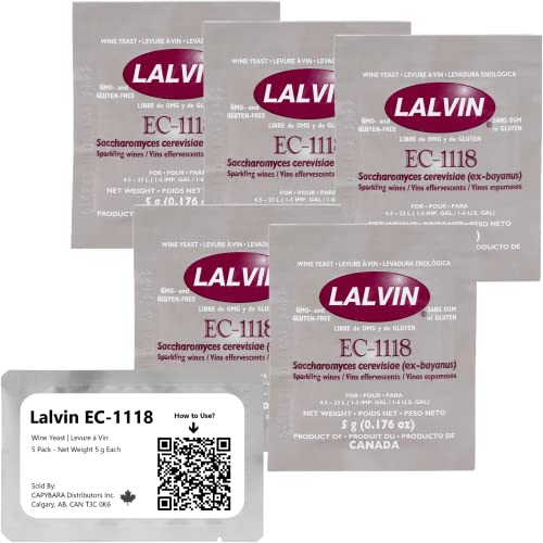 Lalvin EC-1118 Wine Yeast 5 Pack - Champagne Yeast - Make Wine...