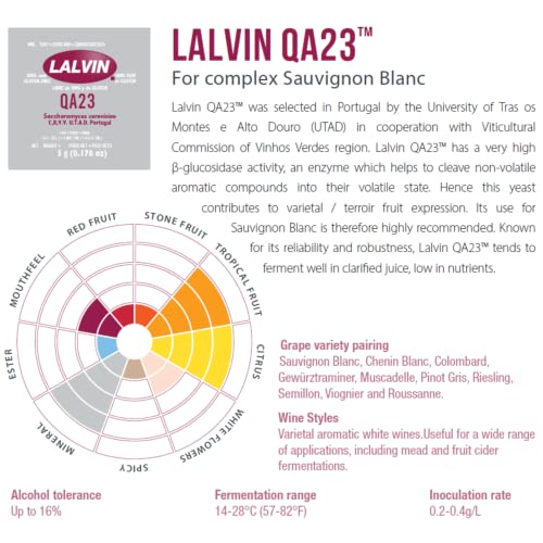 Lalvin QA23 Wine Yeast 10 Pack - Make Wine Cider Mead Kombucha...