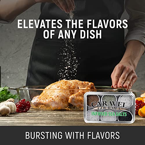 The Infused Sea Salt Sampler - 6 Reusable Tins With Bamboo Spoon