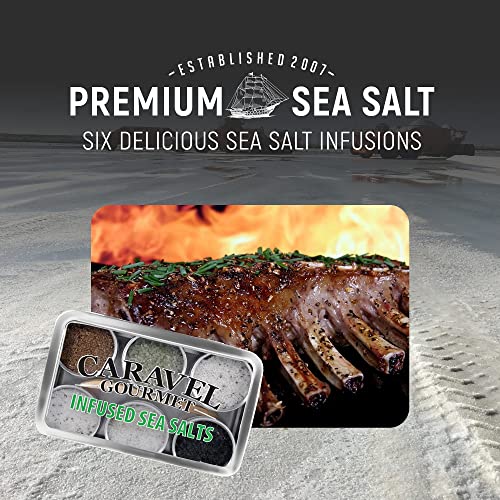 The Infused Sea Salt Sampler - 6 Reusable Tins With Bamboo Spoon