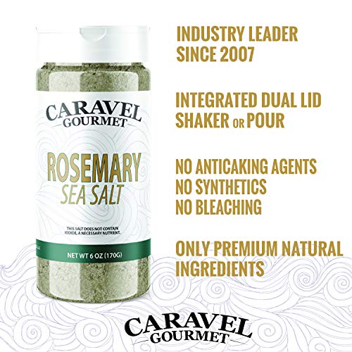 Rosemary Sea Salt Shaker - All Natural Gourmet Sea Salts By Cara