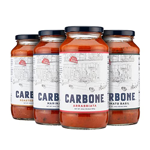 Carbone Pasta Sauce Variety Pack Of Tomato Basil, Marinara, Arra