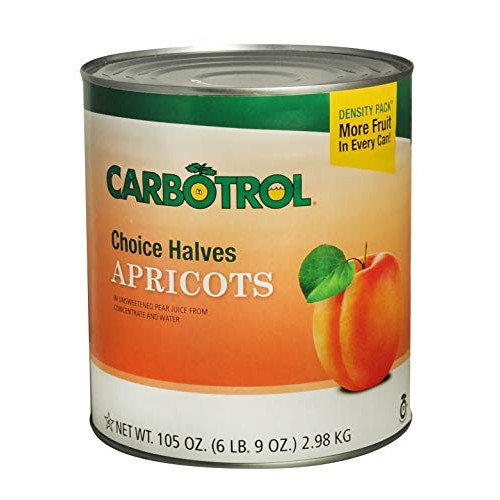 Carbotrol #10 Juice Packed Canned Fruit, Apricot Halves 6 - 105