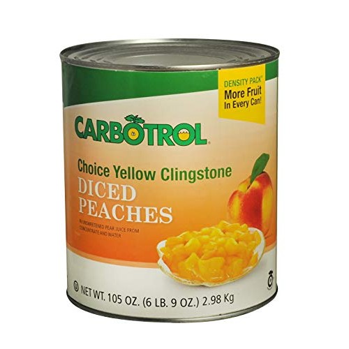Carbotrol #10 Juice Packed Canned Fruit, Diced Peaches 6 - 105O