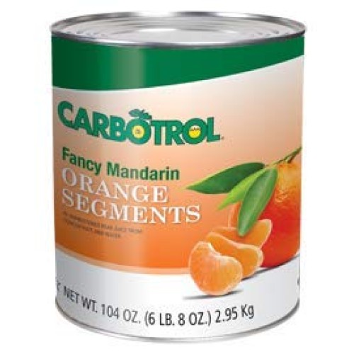 Carbotrol #10 Juice Packed Canned Fruit, Mandarin Oranges 6 - 1