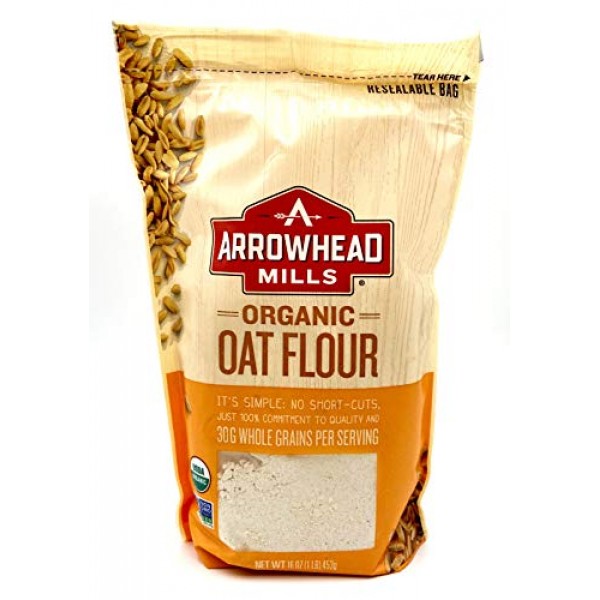 Arrowhead Mills Organic Oat Flour Bundle. Includes Two 2 16Oz