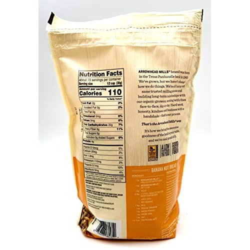 Arrowhead Mills Organic Oat Flour Bundle. Includes Two 2 16Oz