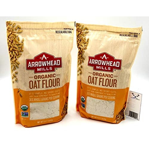 Arrowhead Mills Organic Oat Flour Bundle. Includes Two 2 16Oz