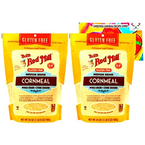 Bobs Red Mill Gluten Free Cornmeal Bundle. Includes Two 2 24Oz