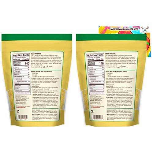 Bobs Red Mill Organic Corn Grits/ Polenta Bundle. Includes Two