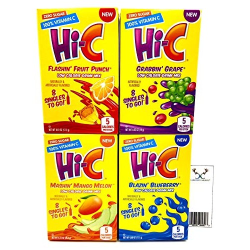 Hi-C Singles To Go Drink Mix Bundle With Carefree Caribou Gummy