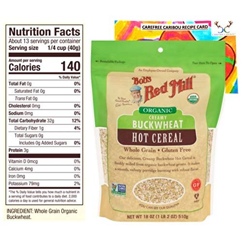 Organic Creamy Buckwheat Hot Cereal Bundle. Includes Two 2 18O