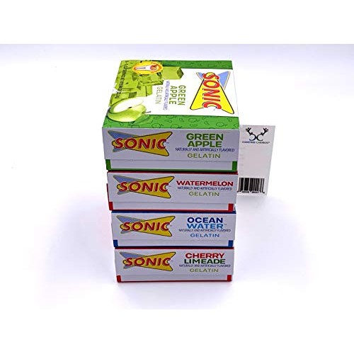 Sonic Gelatin Jello Shot Bundle. Cherry Limeade, Ocean Water, Wa Sonic Gelatin Jello Shot Bundle. Cherry Limeade, Ocean Water, Wa