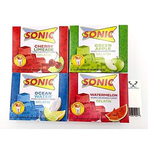 Sonic Gelatin Jello Shot Bundle. Cherry Limeade, Ocean Water, Wa Sonic Gelatin Jello Shot Bundle. Cherry Limeade, Ocean Water, Wa