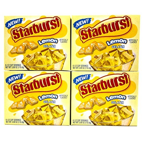 Starburst Jello Shot Bundle: Starburst Lemon Jello Gelatin Four