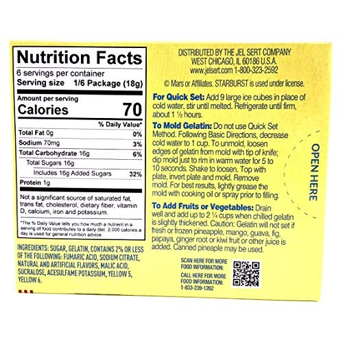 Starburst Jello Shot Bundle: Starburst Lemon Jello Gelatin Four