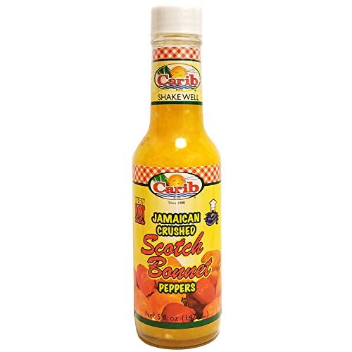 Carib Jamaican Yellow Crushed Scotch Bonnet Peppers 5 Ounce Sauc