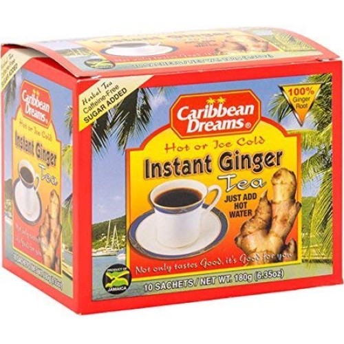 Caribbean Dreams Instant Ginger Tea, Pre-Sweetened, 10 Sachets