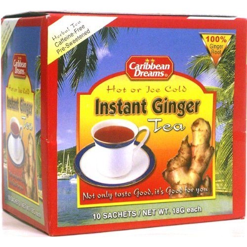 Caribbean Dreams Instant Ginger Tea, Pre-Sweetened, 10 Sachets
