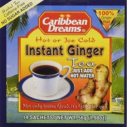 Caribbean Dreams Instant Ginger Tea Un-Sweetened 14 Sachets pac...