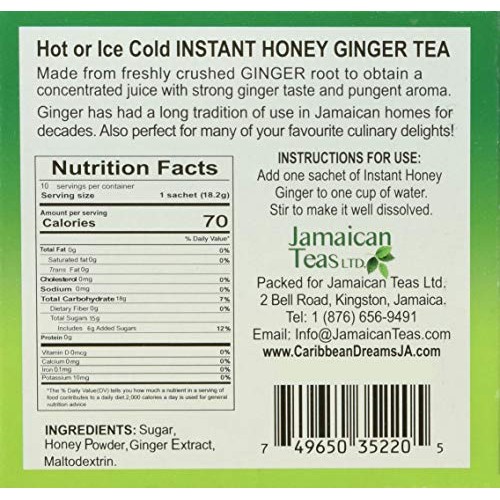 Caribbean Dreams Instant Honey Ginger Tea 6.42 Oz