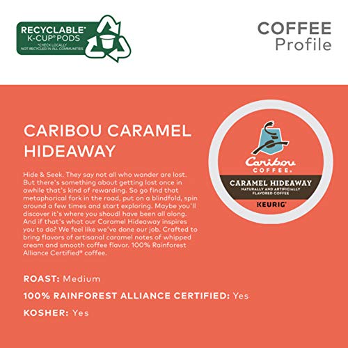 Caribou Coffee Caramel Hideaway, Single-Serve Keurig K-Cup Pods,