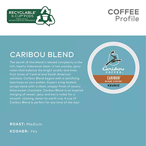 Caribou Coffee Caribou Blend, Single-Serve Keurig K-Cup Pods, Me