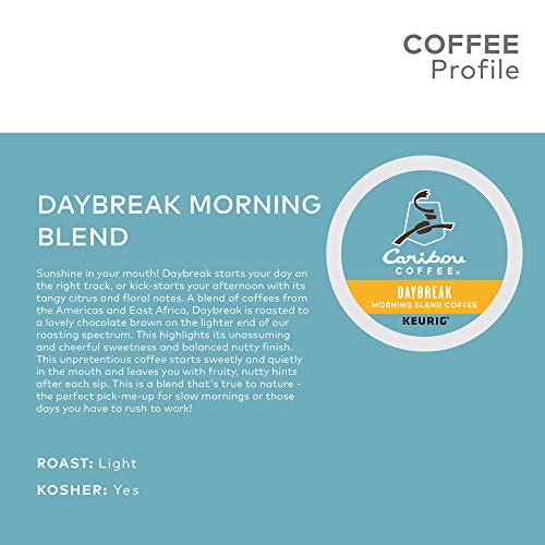 Caribou Coffee Daybreak Morning Blend, Single-Serve Keurig K-Cup