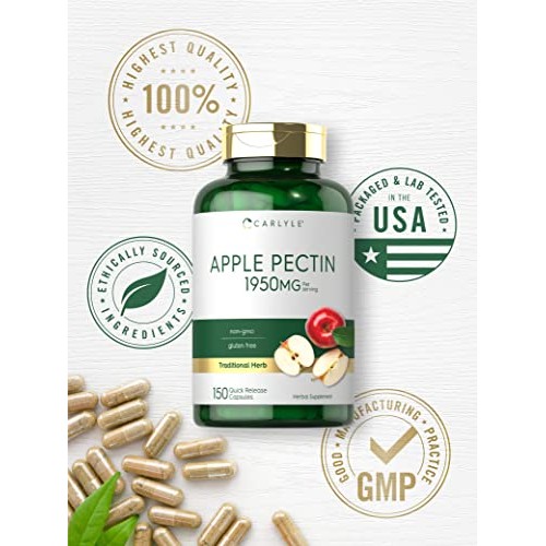 Carlyle Apple Pectin Capsules | 1950mg | 150 Pills | Non-GMO & G...