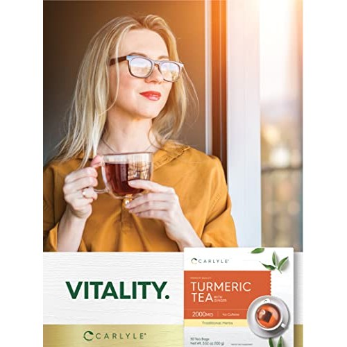 Turmeric Tea Bags with Ginger | 50 Tea Bags | Caffeine Free | No...