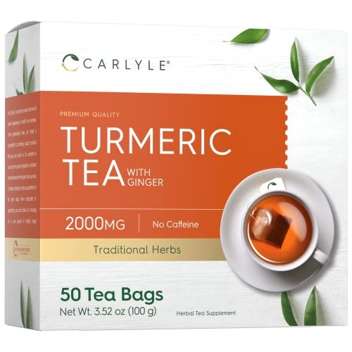 Turmeric Tea Bags with Ginger | 50 Tea Bags | Caffeine Free | No...