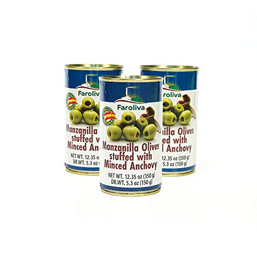 Manzanilla Olives Stuffed With 12.35 Oz 350G By Faroliva Anch