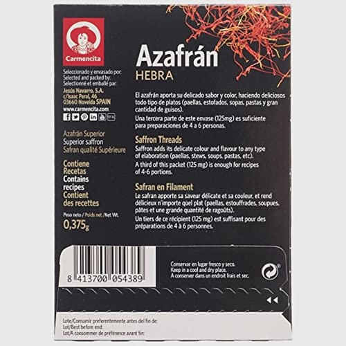 Spanish Azafran Carmencita Threads Saffron 0.375 G