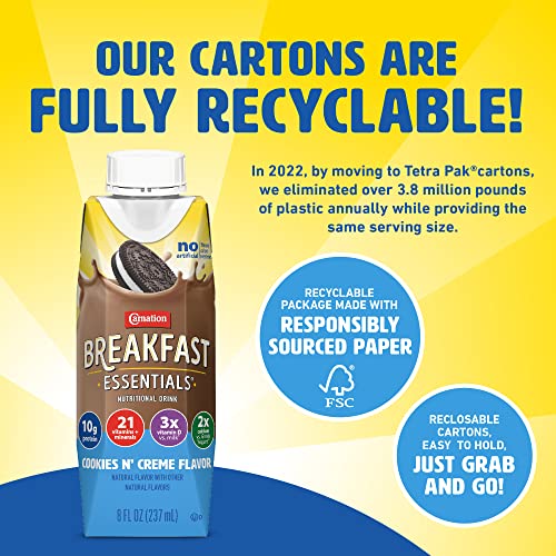 Carnation Breakfast Essentials Ready-To-Drink, Cookies N Creme,
