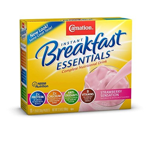 Carnation Instant Breakfast Essentials, Strawberry, 10 Count Box