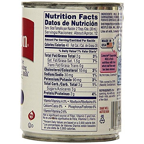 Nestle Carnation Evaporated Milk 12Oz Pack Of 12