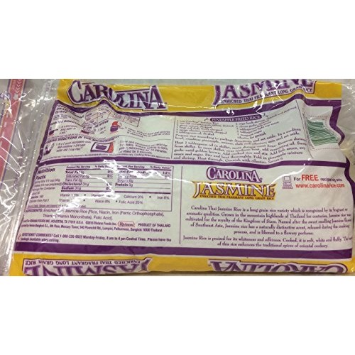 Carolina Jasmine Thai Hom Mali Rice Gluten Free 80 Oz. Pack Of 3.