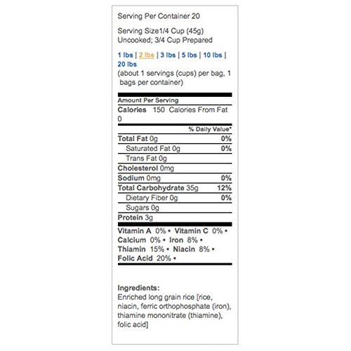 Carolina White Rice, 2 Lb.