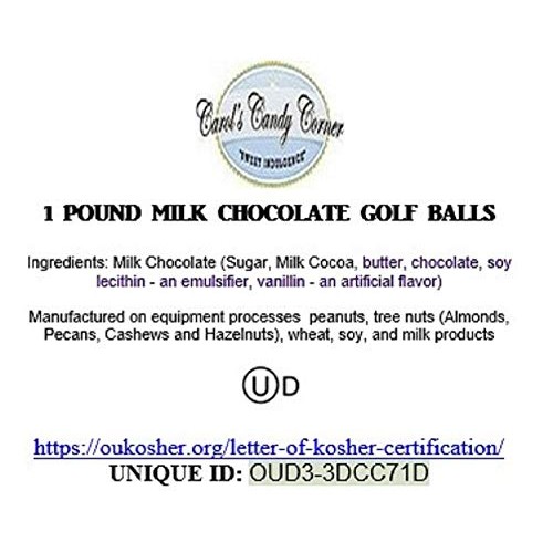 Golf Balls Premium Solid Milk Chocolate - 1 Pound