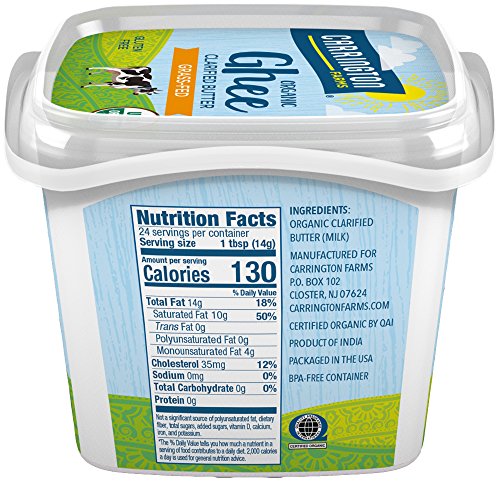 Carrington Farms Usda Certified Organic Grass Fed Ghee, 12Oz., C