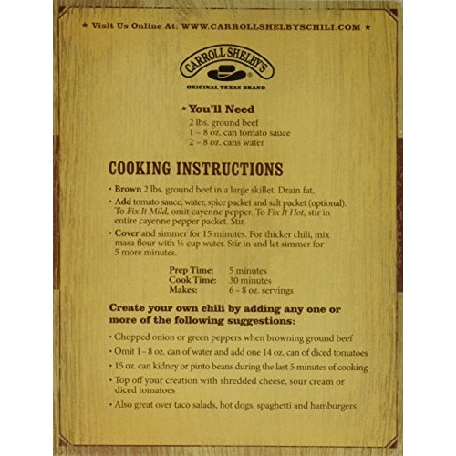 Carroll Shelbys Original Texas Chili Kit, 4 Oz Pack Of 2