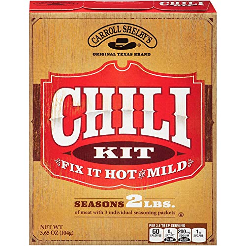 Carroll Shelbys Original Texas Chili Mix Kit, 3.65 Oz Pack Of 8