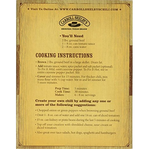 Carroll Shelbys Original Texas Chili Kit, 4 Oz