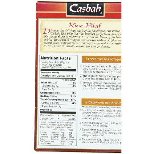Casbah Authentic Grains, Seasoned Rice Pilaf Mix, 7 Ounce Pack