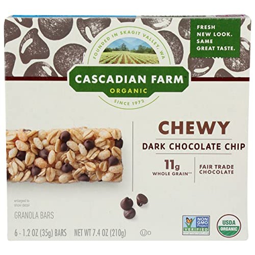 Cascadian Farm, Bar Granola Chocolate Chip Organic, 6 Count, 1.2