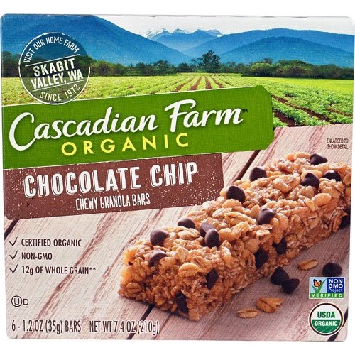 Cascadian Farms Organic Chewy Granola Bars Chocolate Chip -- 6 B