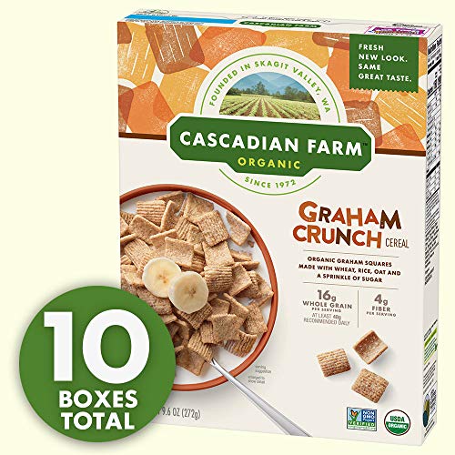 Cascadian Farm Organic Graham Crunch Cereal, 9.6 Ounce Pack Of 10