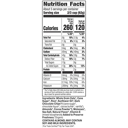 Cascadian Farm Organic Granola, Dark Chocolate Almond Cereal, Re...