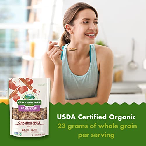 Cascadian Farm Organic Granola with No Added Sugar, Cinnamon App... Cascadian Farm Organic Granola with No Added Sugar, Cinnamon App...