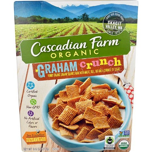 Cascadian Farms Organic Graham Crunch Cereal -- 9.6 Oz - 2 Pc